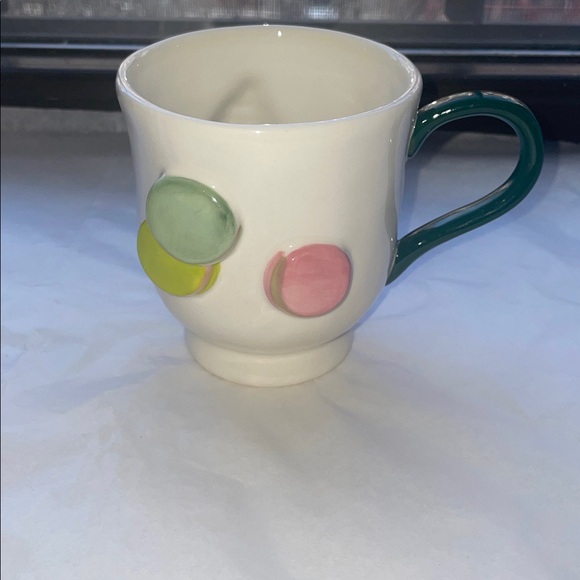 ❤️NWT Anthro Mug with Cake Design - White and Green - Picture 4 of 5